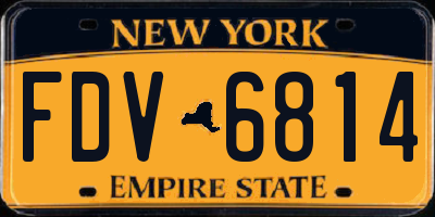 NY license plate FDV6814