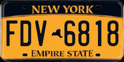 NY license plate FDV6818