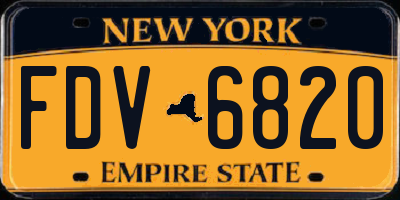 NY license plate FDV6820