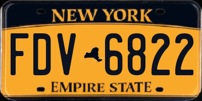 NY license plate FDV6822