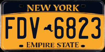 NY license plate FDV6823