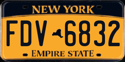 NY license plate FDV6832