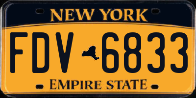NY license plate FDV6833