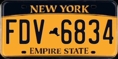 NY license plate FDV6834