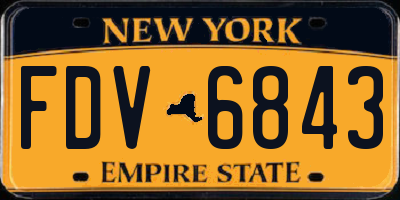 NY license plate FDV6843