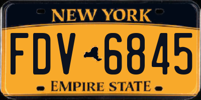 NY license plate FDV6845