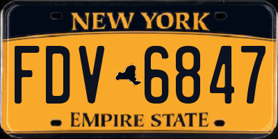 NY license plate FDV6847