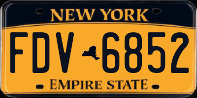 NY license plate FDV6852