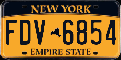 NY license plate FDV6854