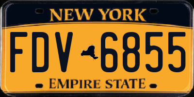 NY license plate FDV6855