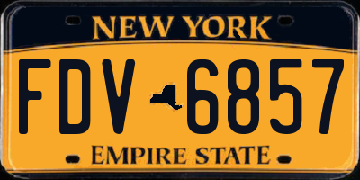 NY license plate FDV6857