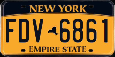 NY license plate FDV6861