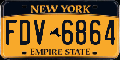 NY license plate FDV6864
