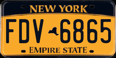 NY license plate FDV6865