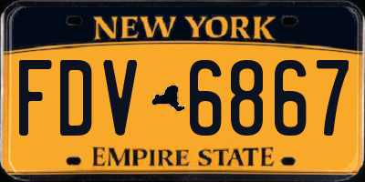 NY license plate FDV6867