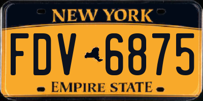 NY license plate FDV6875