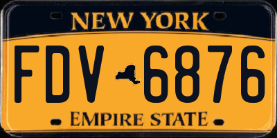 NY license plate FDV6876