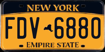 NY license plate FDV6880