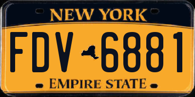 NY license plate FDV6881