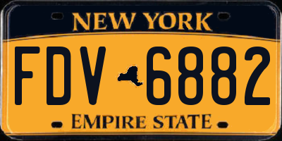 NY license plate FDV6882