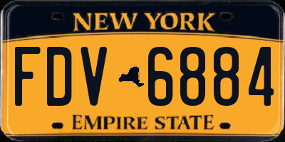 NY license plate FDV6884