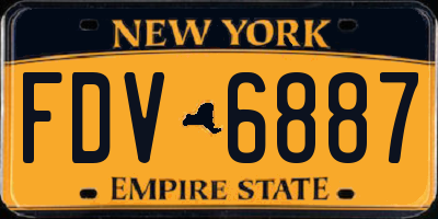 NY license plate FDV6887