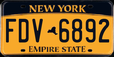 NY license plate FDV6892