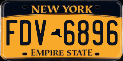 NY license plate FDV6896