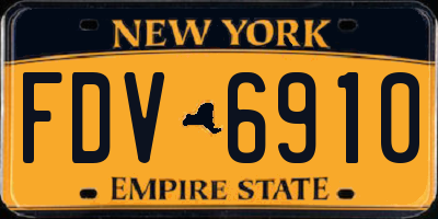 NY license plate FDV6910