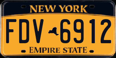 NY license plate FDV6912