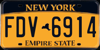 NY license plate FDV6914