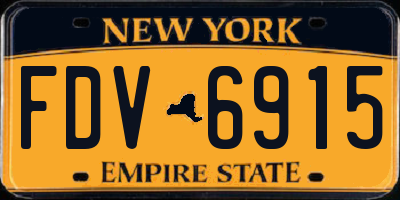 NY license plate FDV6915