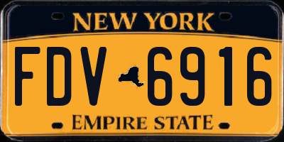 NY license plate FDV6916