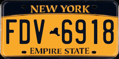 NY license plate FDV6918