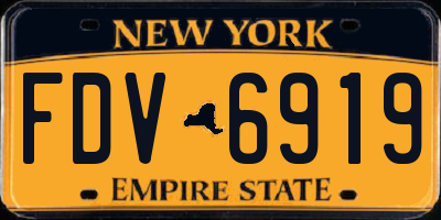 NY license plate FDV6919