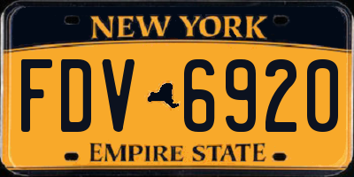 NY license plate FDV6920