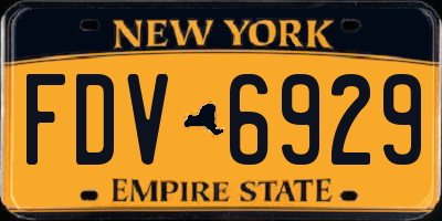 NY license plate FDV6929