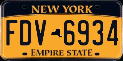 NY license plate FDV6934