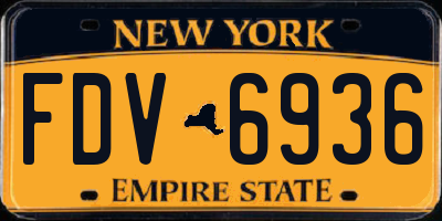 NY license plate FDV6936