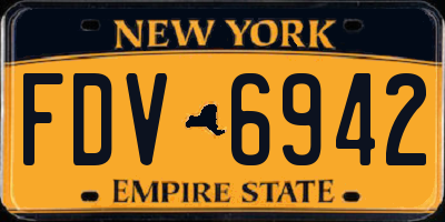 NY license plate FDV6942