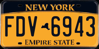 NY license plate FDV6943