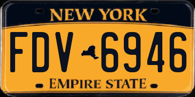 NY license plate FDV6946