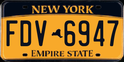 NY license plate FDV6947