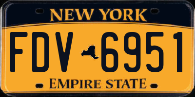 NY license plate FDV6951