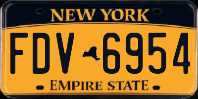 NY license plate FDV6954