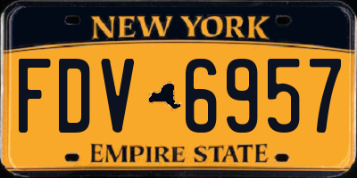 NY license plate FDV6957