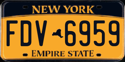 NY license plate FDV6959