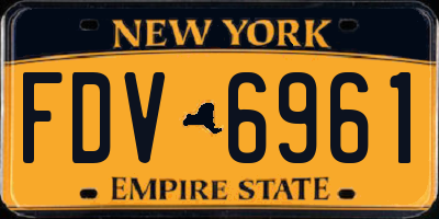 NY license plate FDV6961