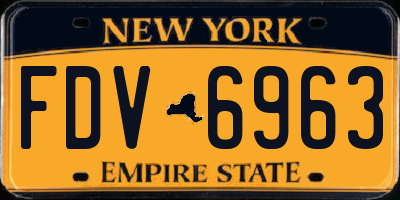 NY license plate FDV6963