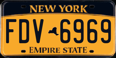 NY license plate FDV6969